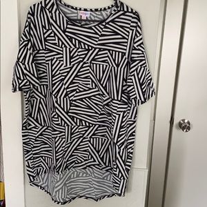 LuLaRoe Black and White Striped Irma XS